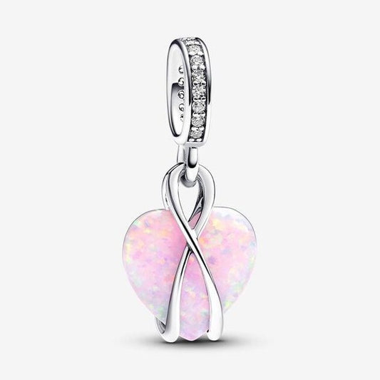 Mum Opalescent Heart Dangle Charm
