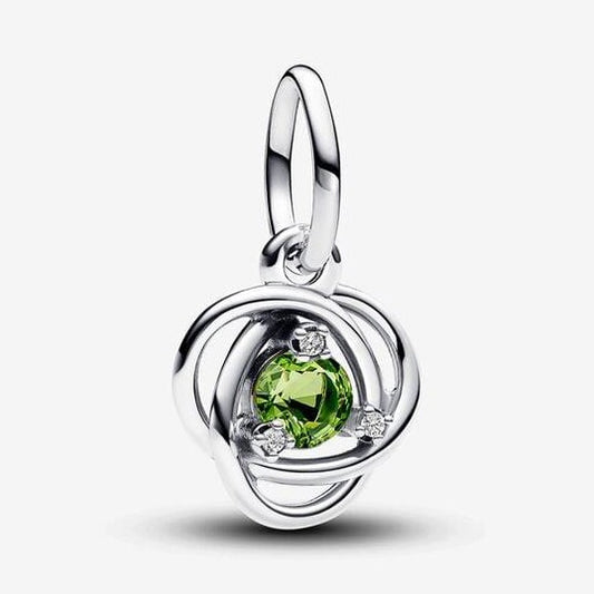 August Birthstone Eternity Circle Dangle Charm