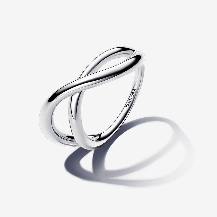Organically Shaped Infinity Ring - Size 54