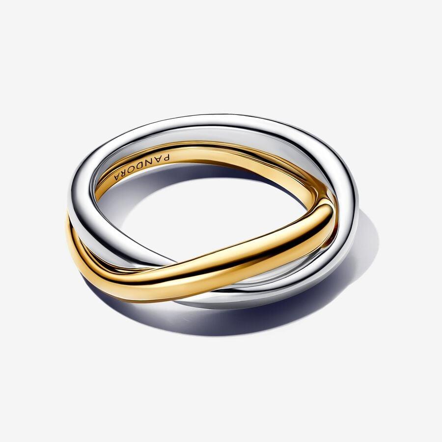Two-tone Entwined Bands Ring - Size 52