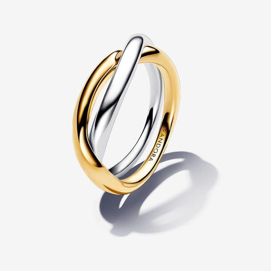 Two-tone Entwined Bands Ring - Size 56