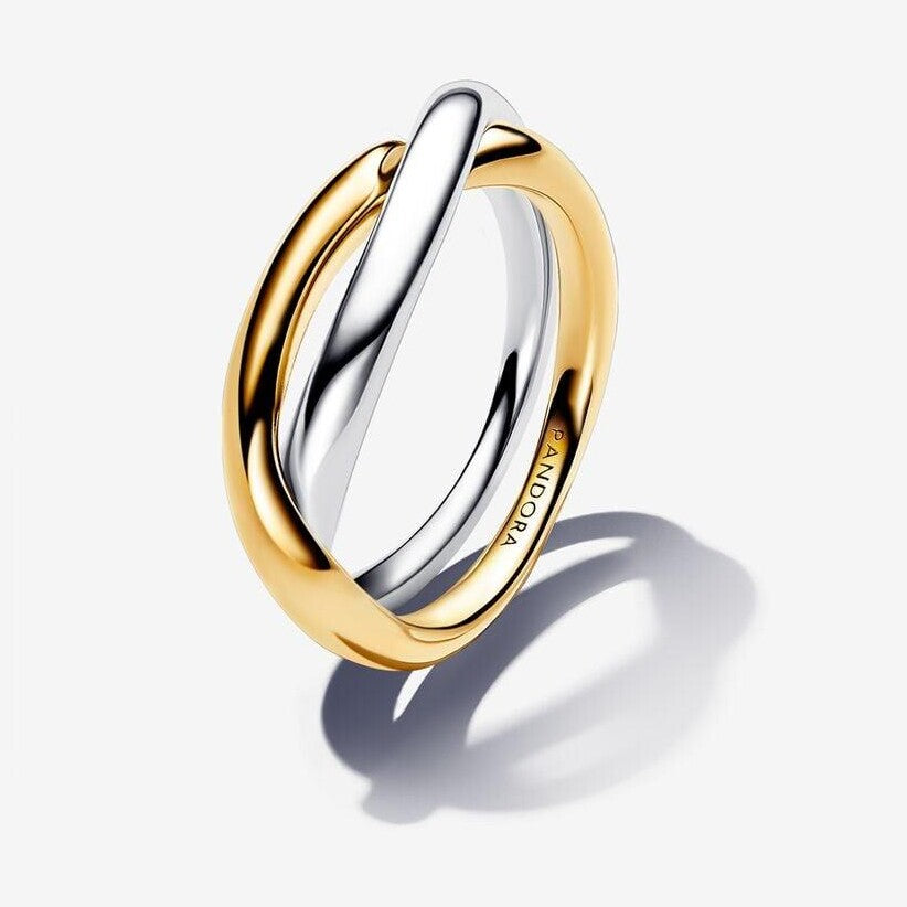 Two-tone Entwined Bands Ring - Size 56