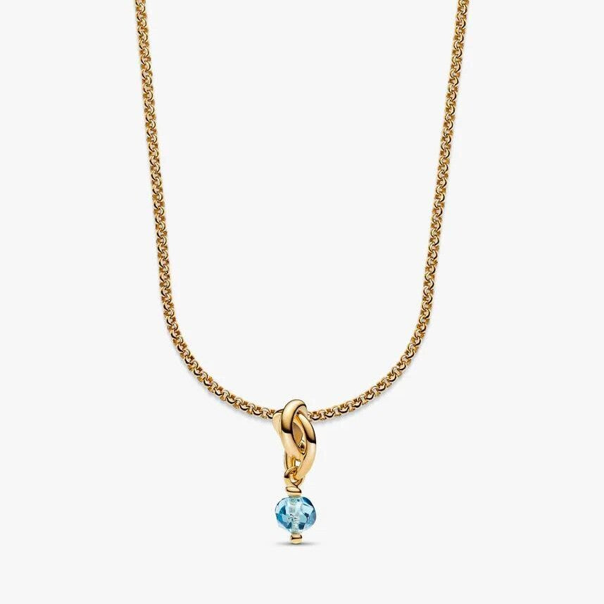 March Birthstone Eternity Circle Dangle Charm