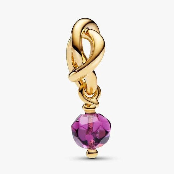 Faceted Purple Eternity Circle Dangle Charm