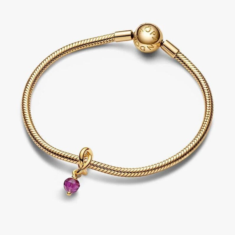 Faceted Purple Eternity Circle Dangle Charm
