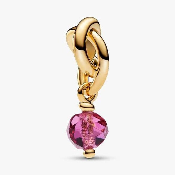 October Birthstone Eternity Circle Dangle Charm