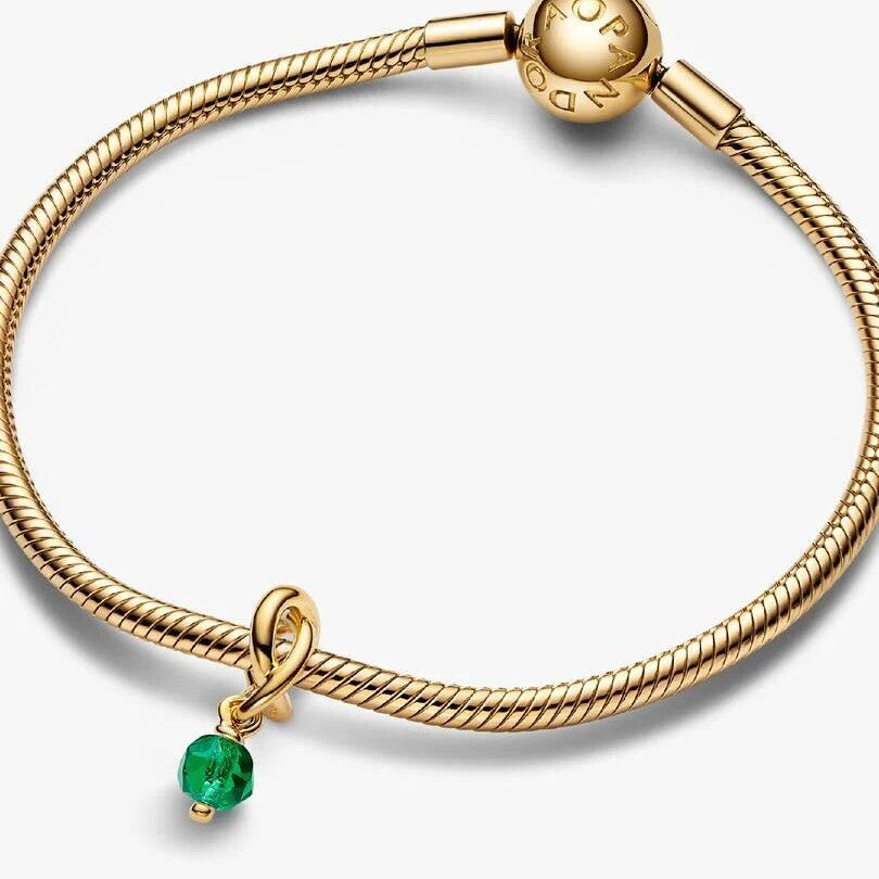 May Birthstone Eternity Circle Dangle Charm