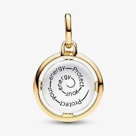 Two tone bee medallion charm