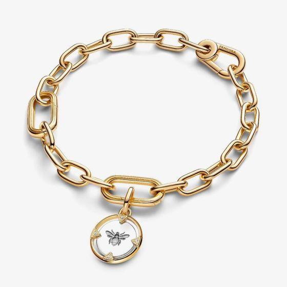 Two tone bee medallion charm