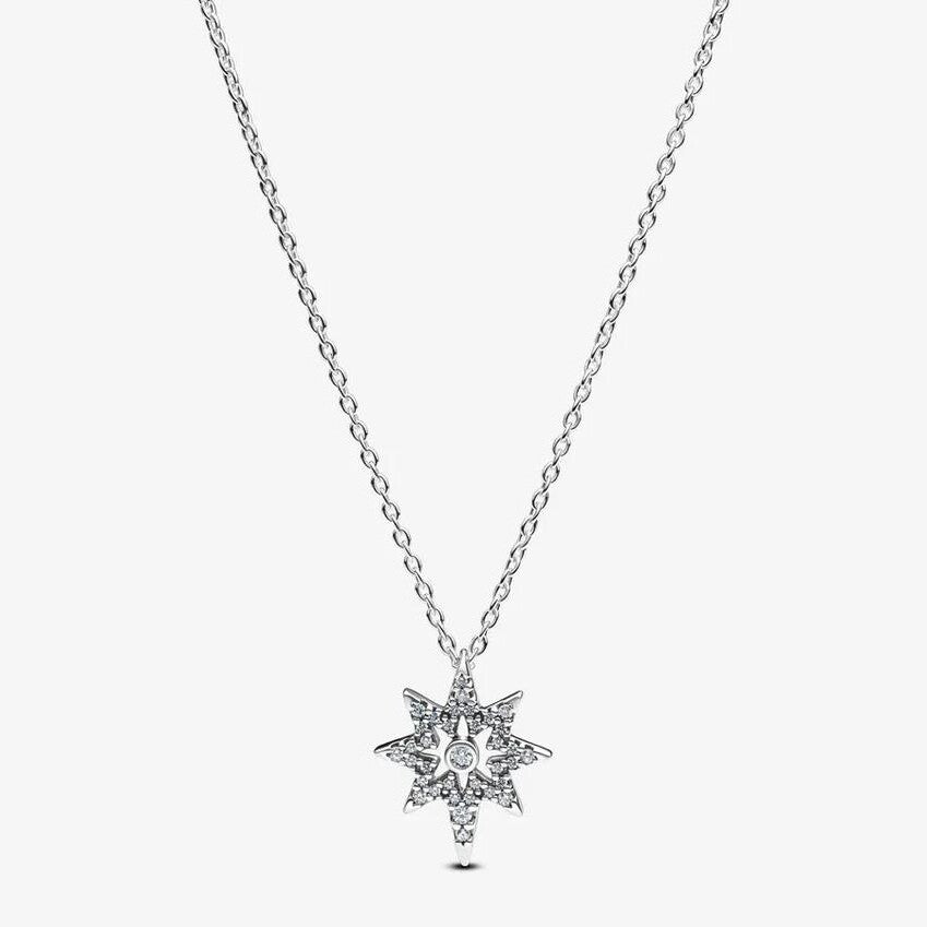 Silver North Star Pendant Necklace