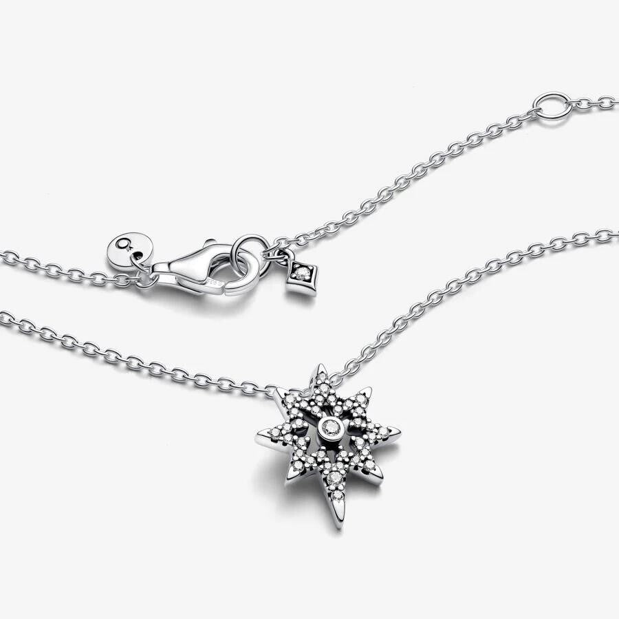 Silver North Star Pendant Necklace