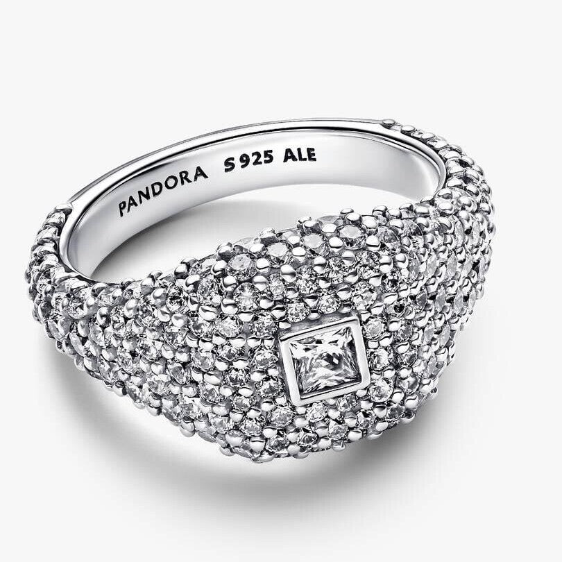 PavÃ© Square Cocktail Ring