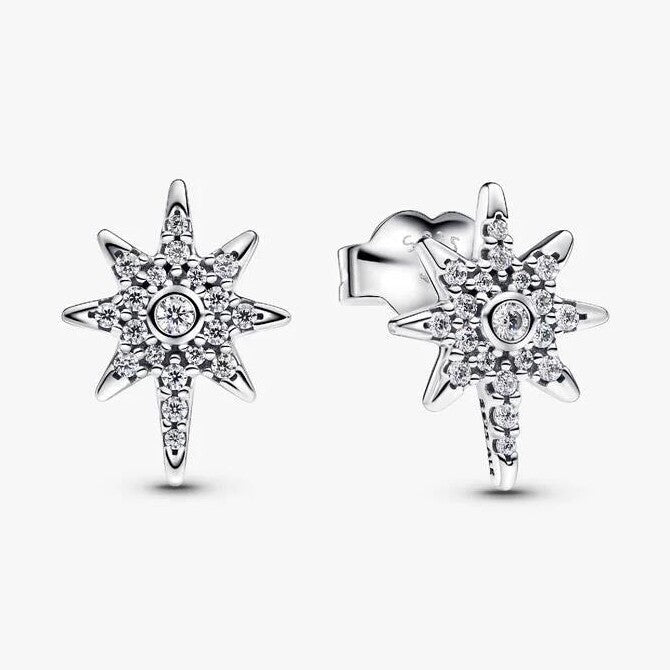 Sparkling North Star Stud Earrings