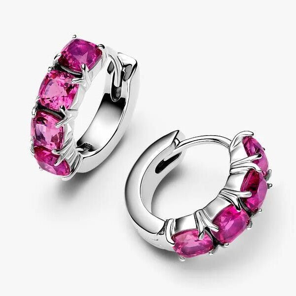 Pink Hoop Earrings