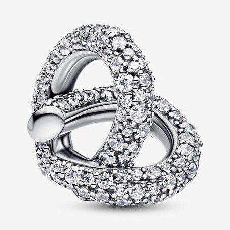 Pavé Infinity Knot Heart Charm