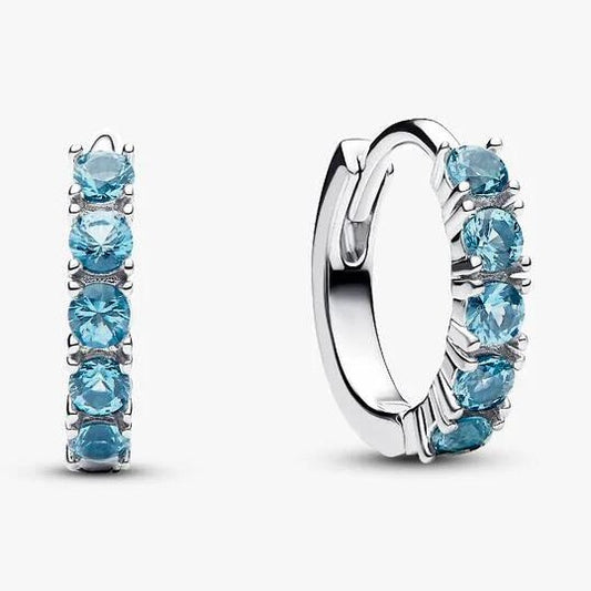 Light Blue Huggie Earrings