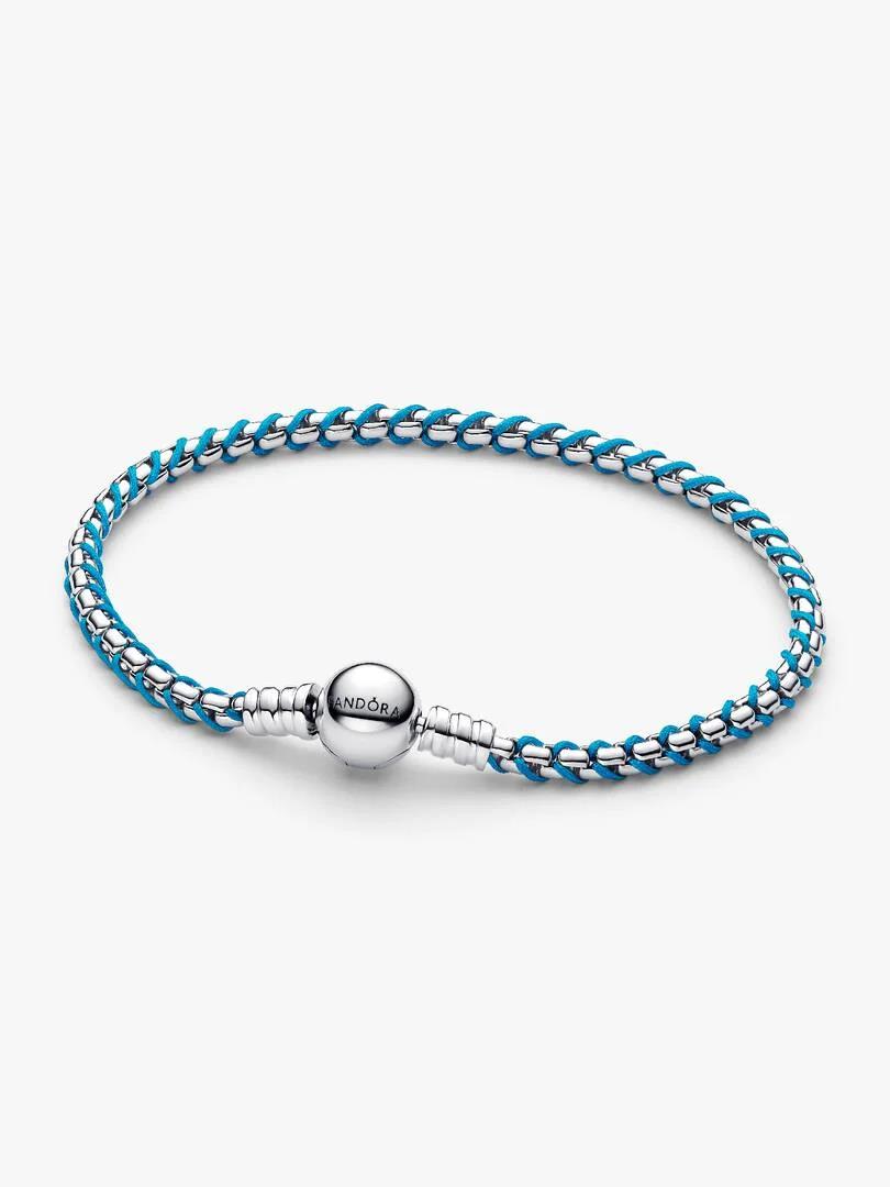 Blue Cord Box Chain Bracelet