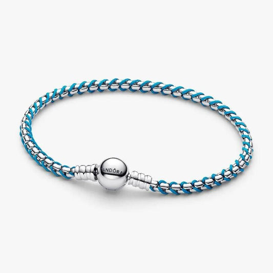 Blue Cord Box Chain Bracelet