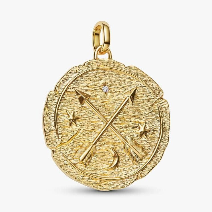 Crossing Arrows Oversized Medallion Talisman Charm