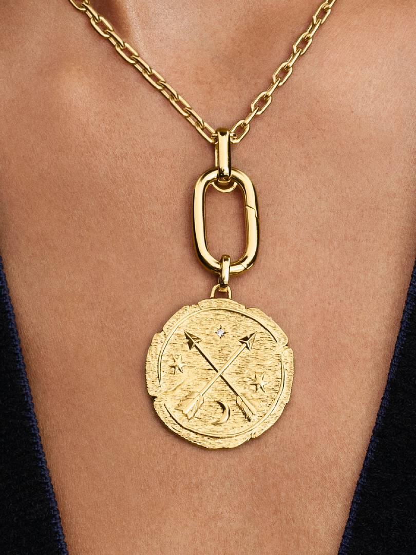 Crossing Arrows Oversized Medallion Talisman Charm