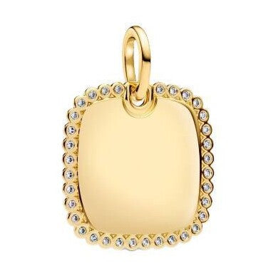 Pandora Engravable Square Pendant | Cubic Zirconia | 14k Gold-Plated | Pandora ME