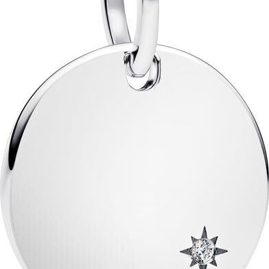 Pandora Moments Engravable Lab-Grown Diamond Tag Pendant, Silver,