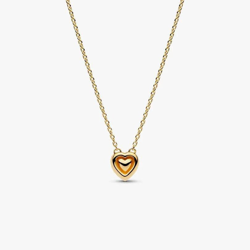 Engravable Heart Halo Collier Necklace
