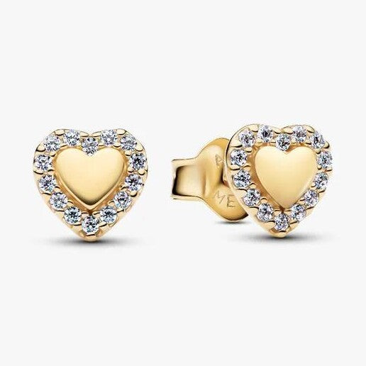 Heart Halo Stud Earrings