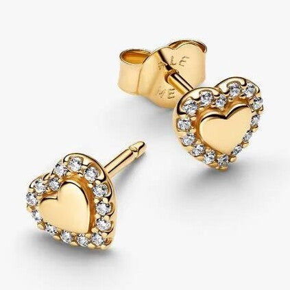 Heart Halo Stud Earrings