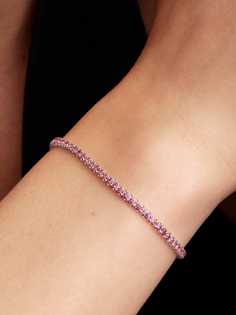 Pink Slim Tennis Bracelet