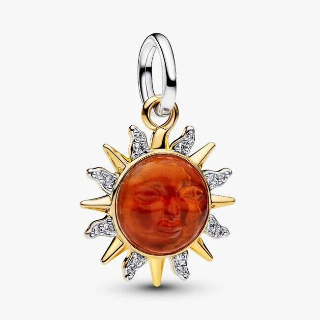 Swirling Sun Two-Tone Dangle Charm