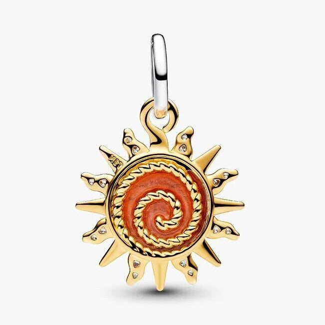 Swirling Sun Two-Tone Dangle Charm
