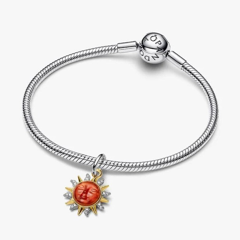 Swirling Sun Two-Tone Dangle Charm