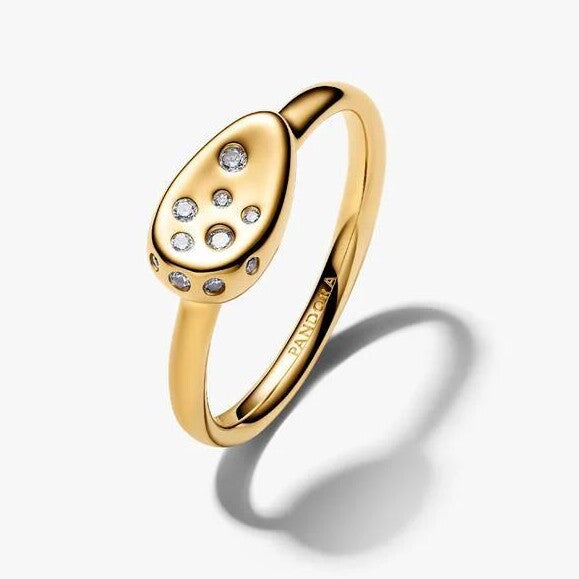 14k gold-plated ring with clea