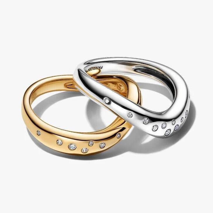 Organically Shaped Two-Tone Stacking Rings