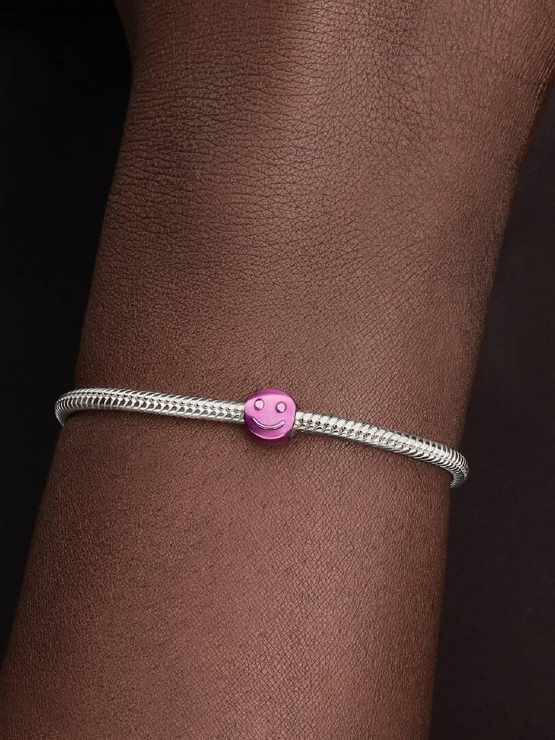 Pink Happy Face Mini Charm