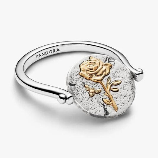 Rose Reversible Medallion Ring