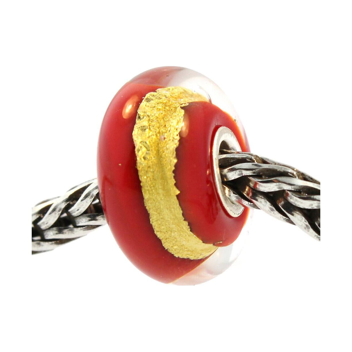 Root Chakra red & gold glass charm