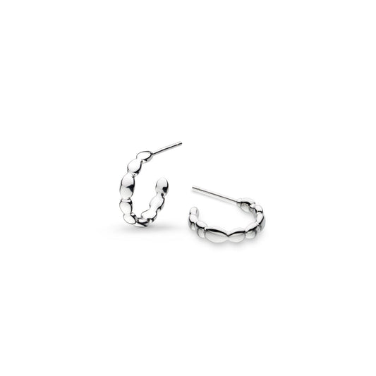 Coast Pebble Ridge Midi Hoop Stud Earrings - earring silver stud earrings. stud earrings,