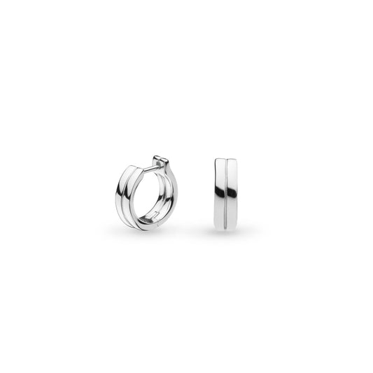 Bevel Unity Huggie Hoop Earrings - earrings, featuring pairing studs earrings