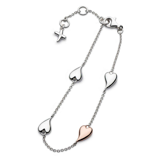 Desire Kiss Blush Heart Station Bracelet - bracelet gold