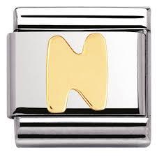 18ct Gold Letter N