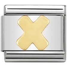 Nomination CLASSIC Gold Letters X Charm