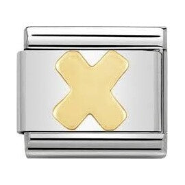 Nomination CLASSIC Gold Letters X Charm