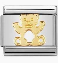 Nomination Classic Gold Bear Animal Charm