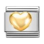 Classic Gold Raised Heart Charm