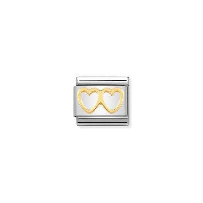 Classic Gold Double Heart Charm