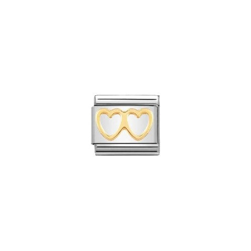 Classic Gold Double Heart Charm