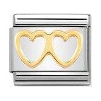 Classic Gold Double Heart Charm