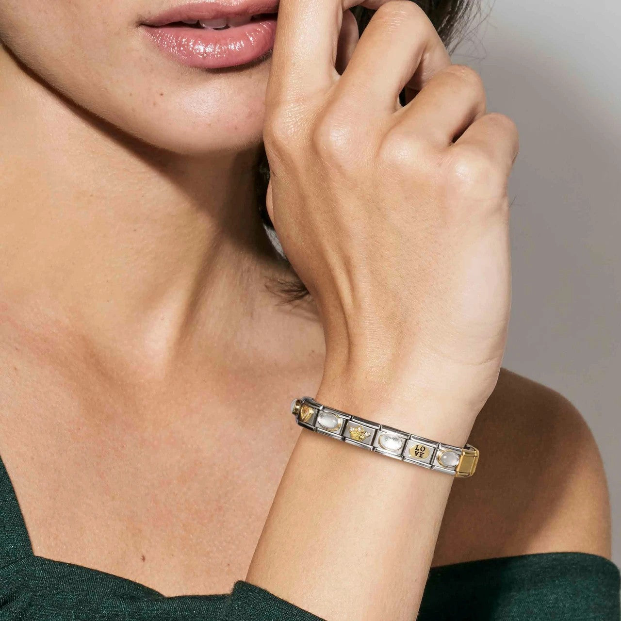 Classic Gold Double Heart Charm